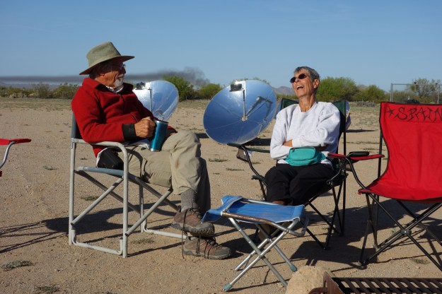 Pablo and Kate in front of the solar cookers