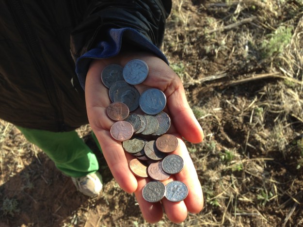 Finding change along the side of the road