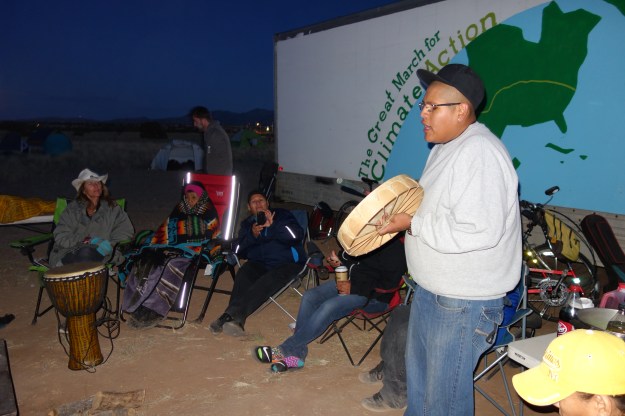 Matthew Sanchez , a drummer from the Santa Anna tribe entertained us at full moon campfire. his family also fed us ... Generosity without bounds