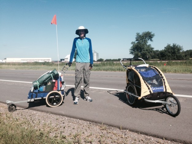 Meeting another cross-country cart pusher