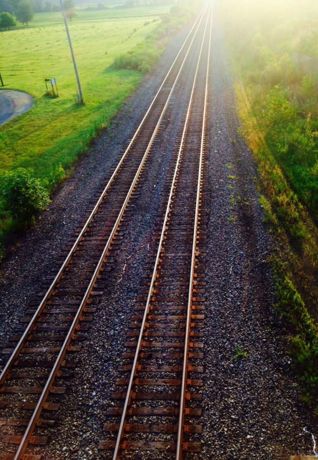 Crossing the rails near Crestline Ohio