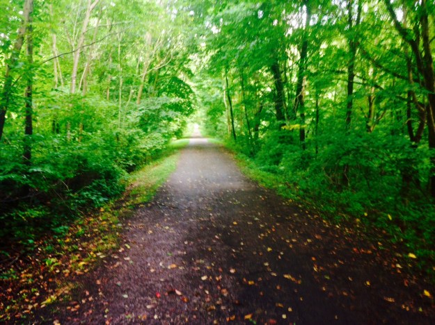 Walking a bike path to Massillon Ohio
